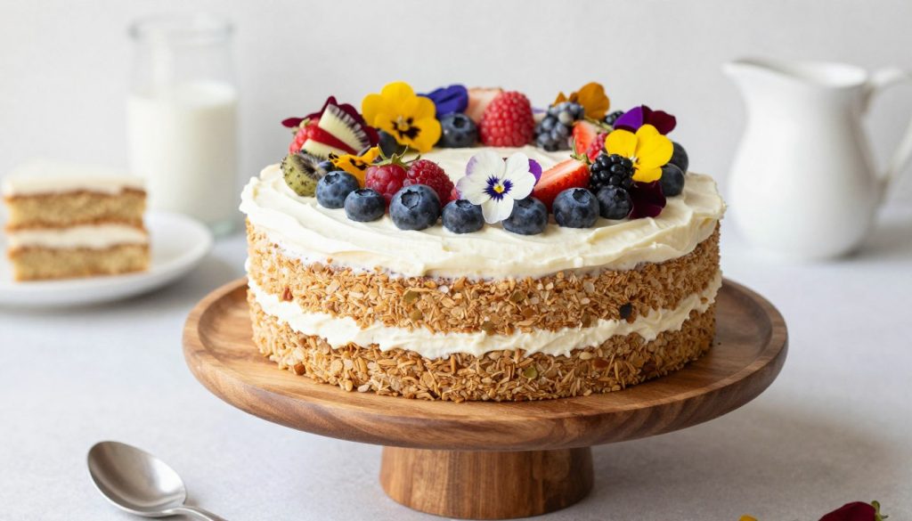 Tort na Dzień Dziecka bez glutenu i nabiału z owocami